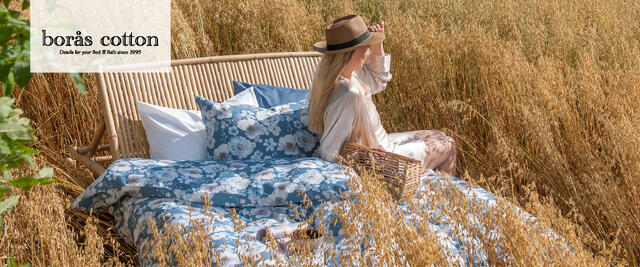 Adria sengesett fra Borås Cotton blå